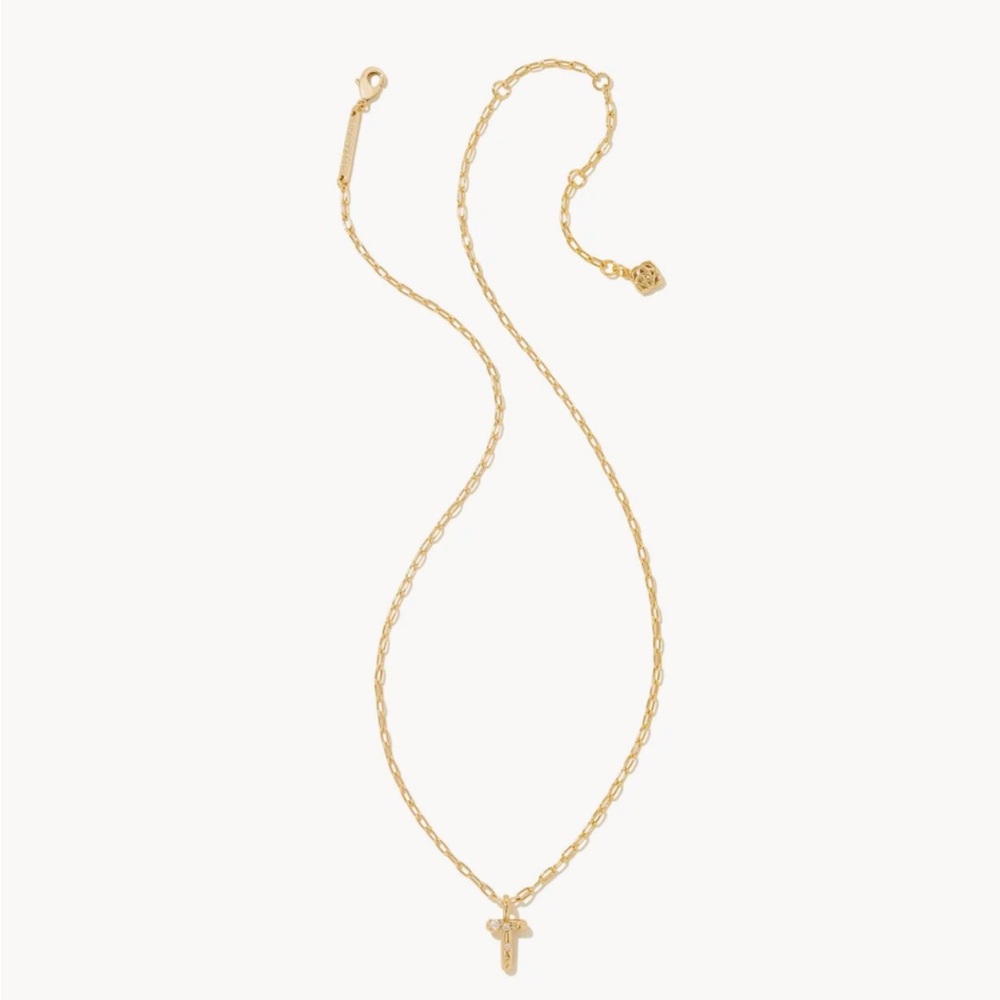 Crystal Letter “T” Gold Short Pendant Necklace